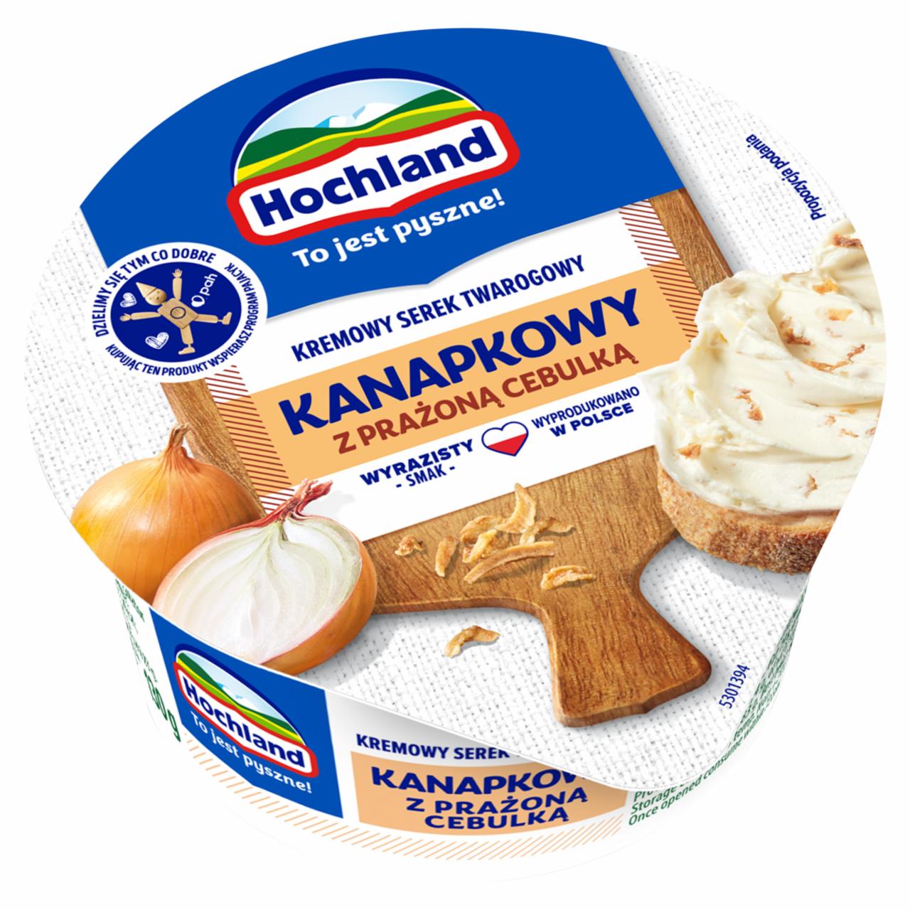 Zdjęcia - Hochland Kremowy serek twarogowy kanapkowy z prażoną cebulką 130 g