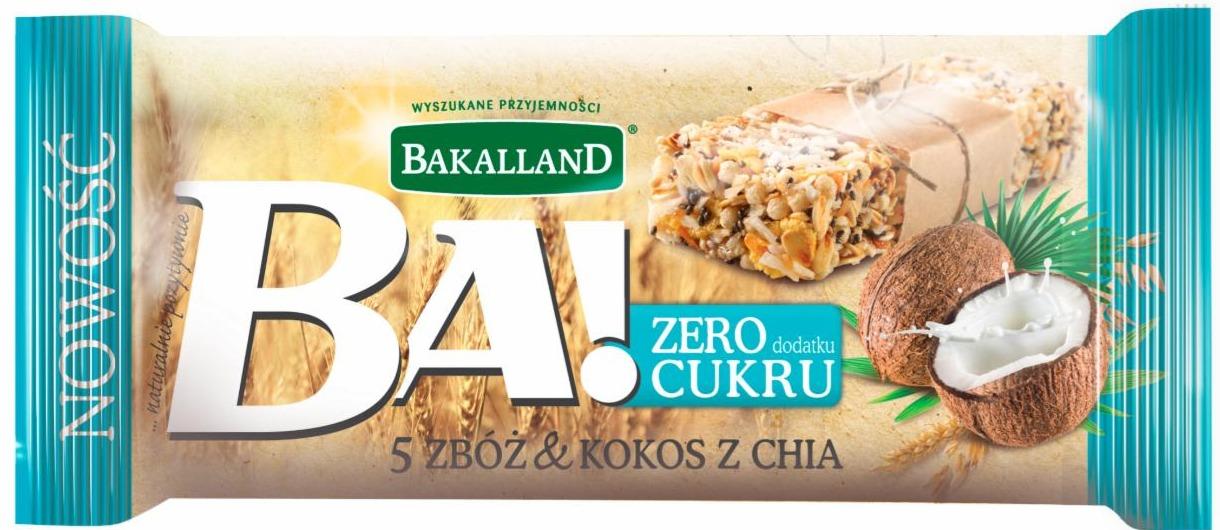 Zdjęcia - Bakalland Ba! Baton zbożowy kokos i chia 30 g