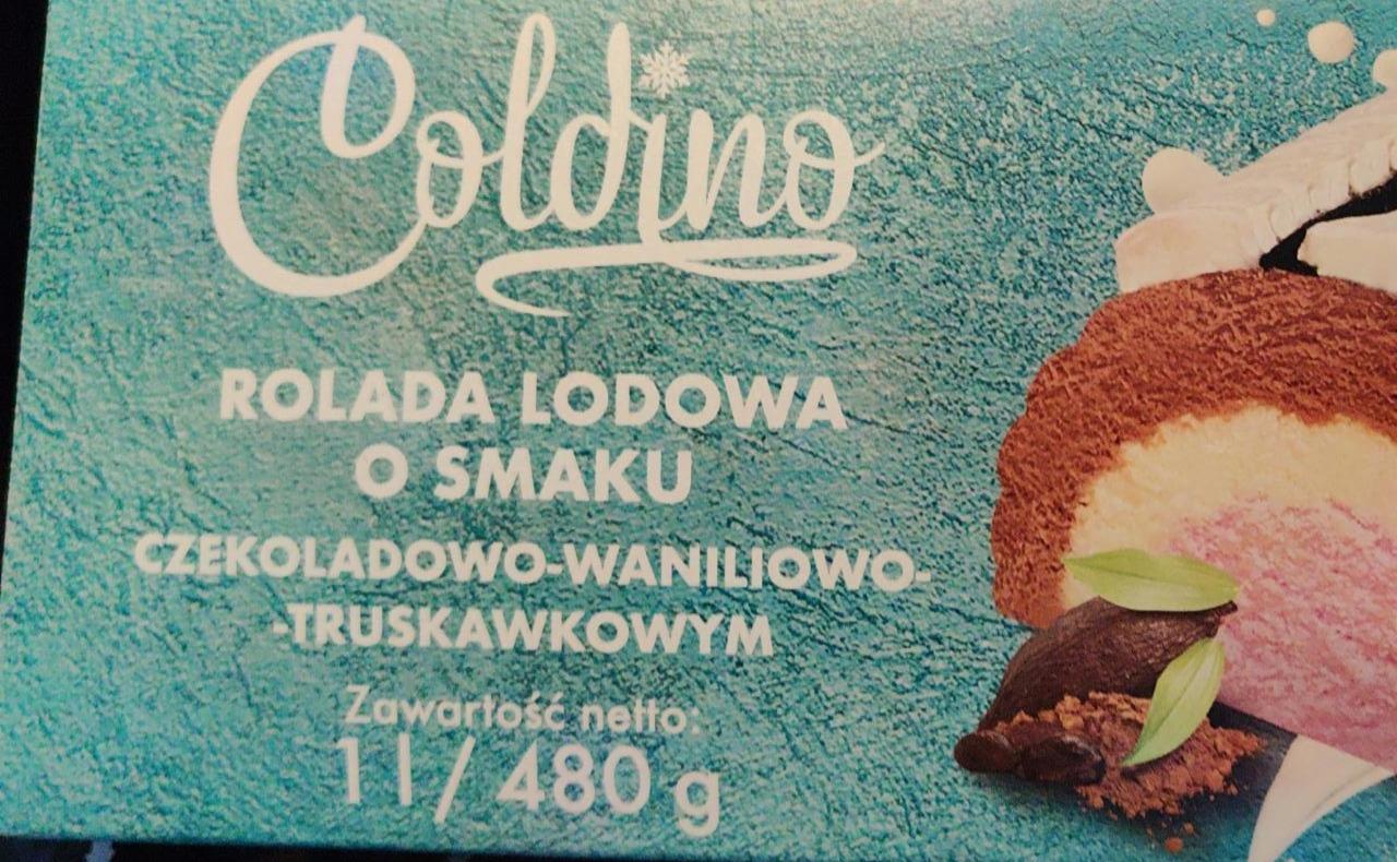 Zdjęcia - Rolada lodowa o smaku czekoladowo-waniliowo-truskawkowym Coldino