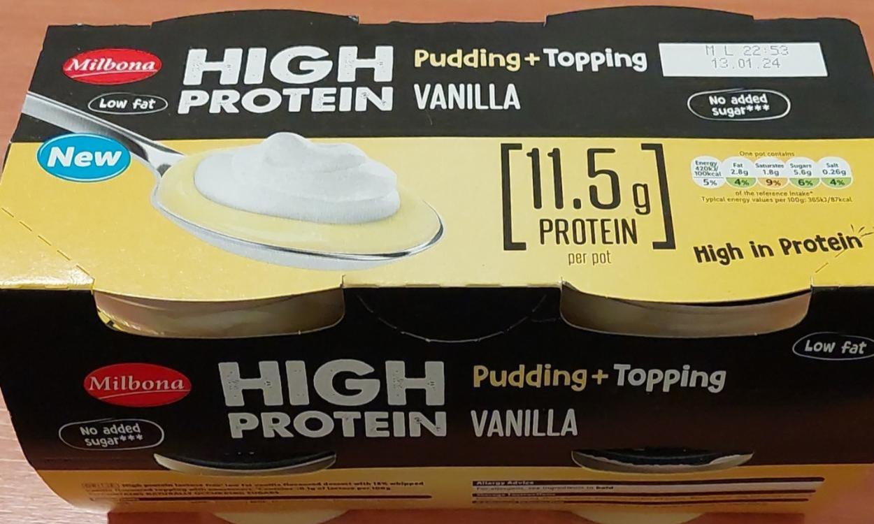 Zdjęcia - High protein pudding+topping vanilla Milbona