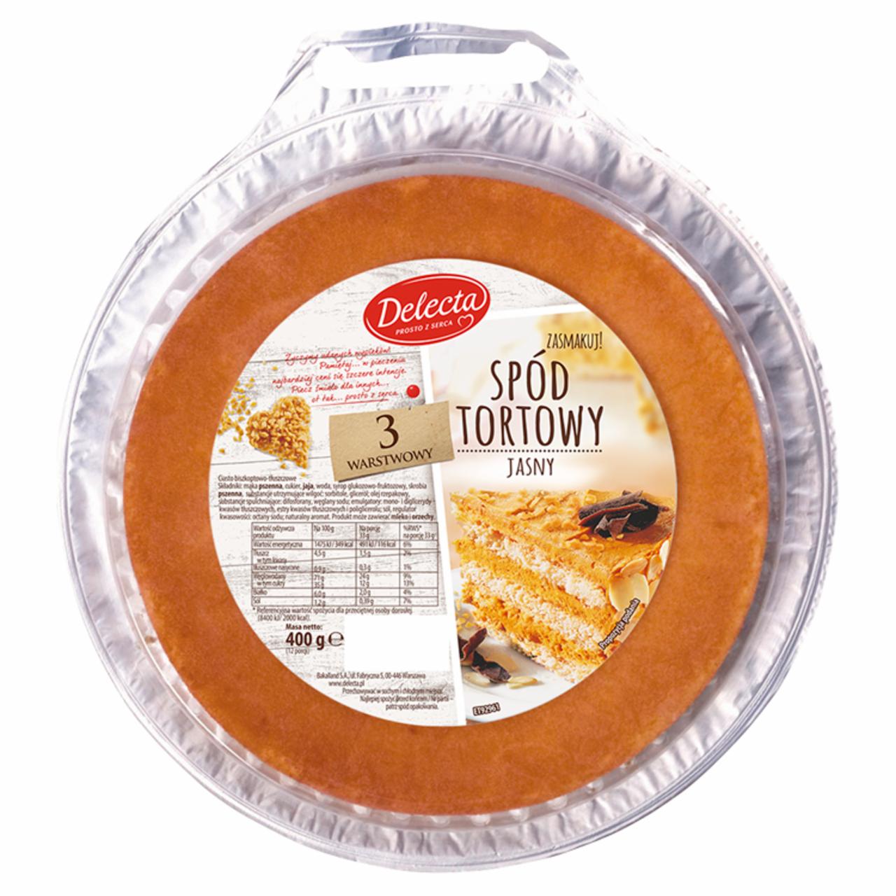 Zdjęcia - Delecta Spód tortowy jasny 3-warstwowy 400 g