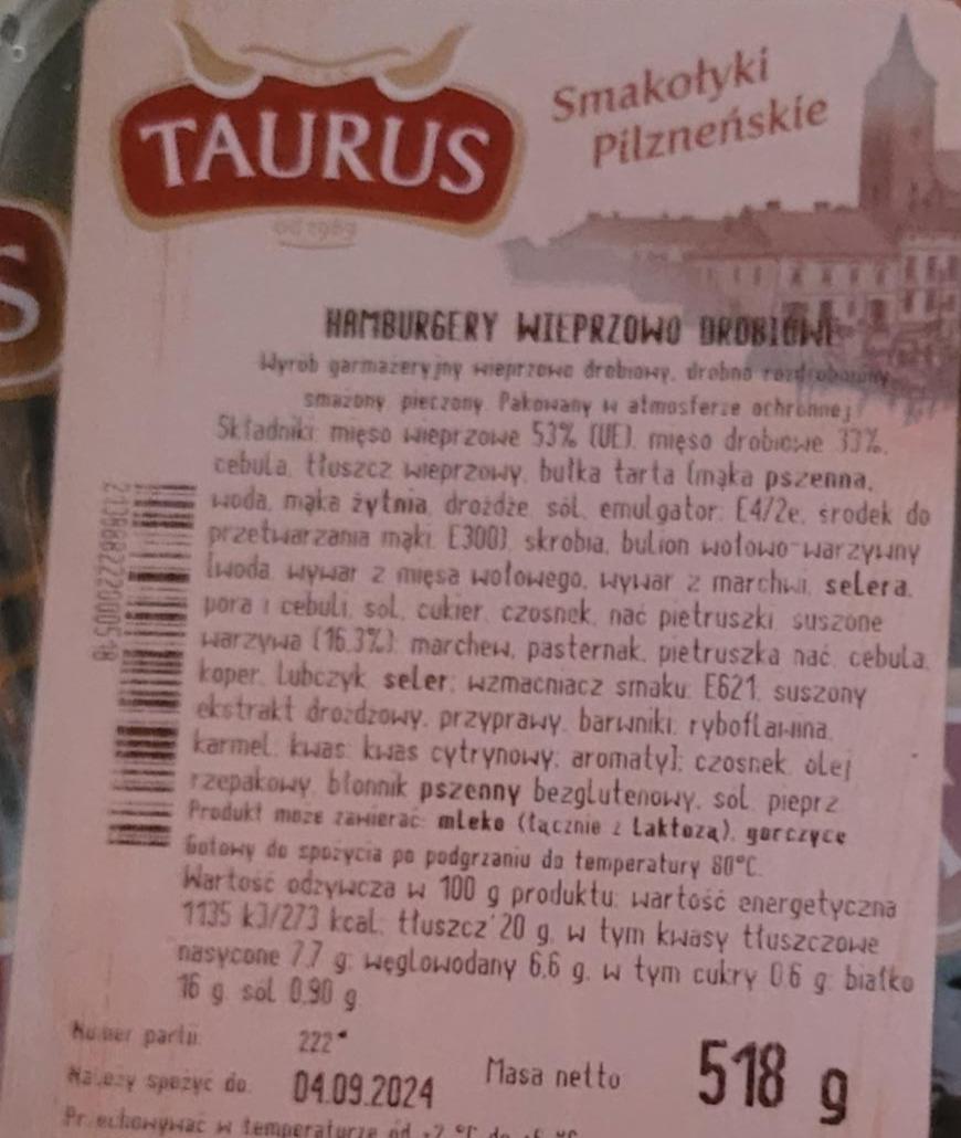 Zdjęcia - Hamburgery wieprzowo drobiowe Taurus