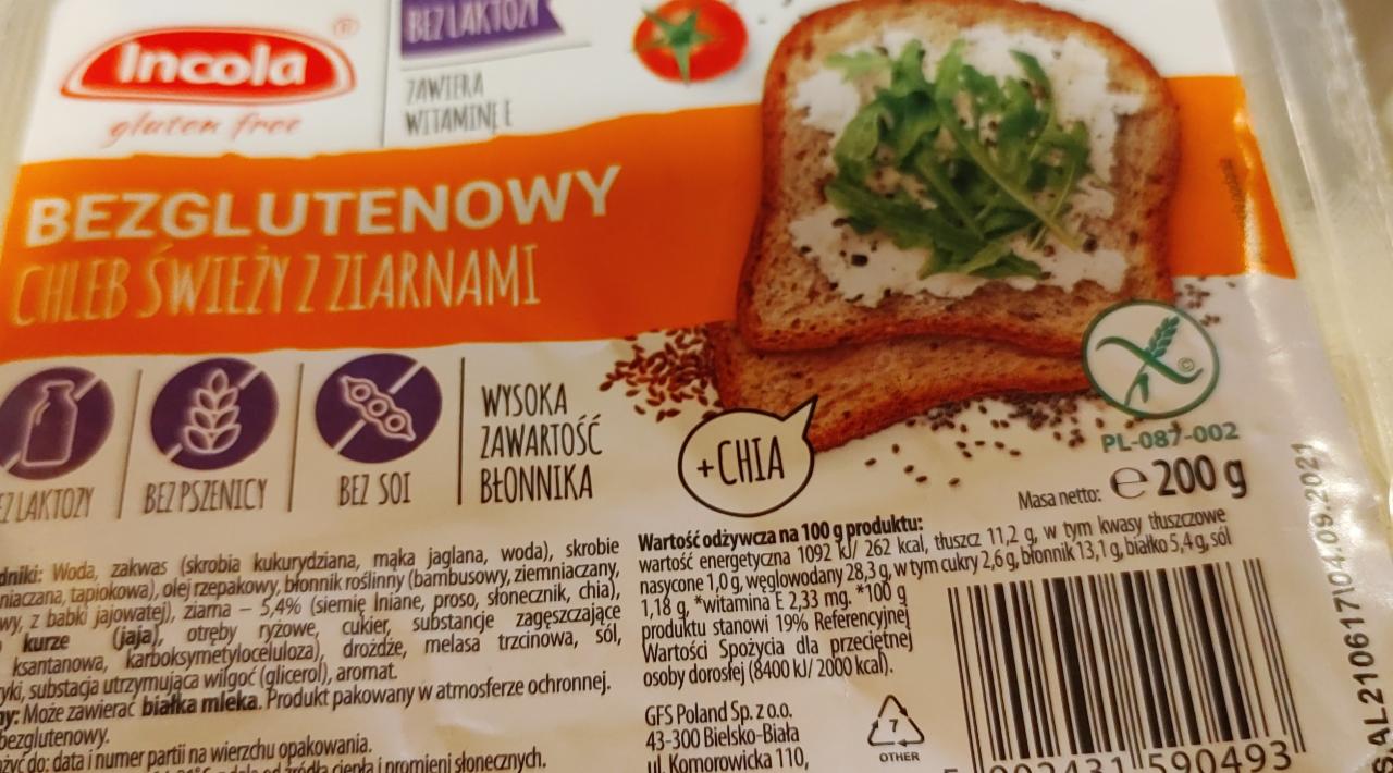 Zdjęcia - Chleb świeży bezglutenowy z ziarnami Incola