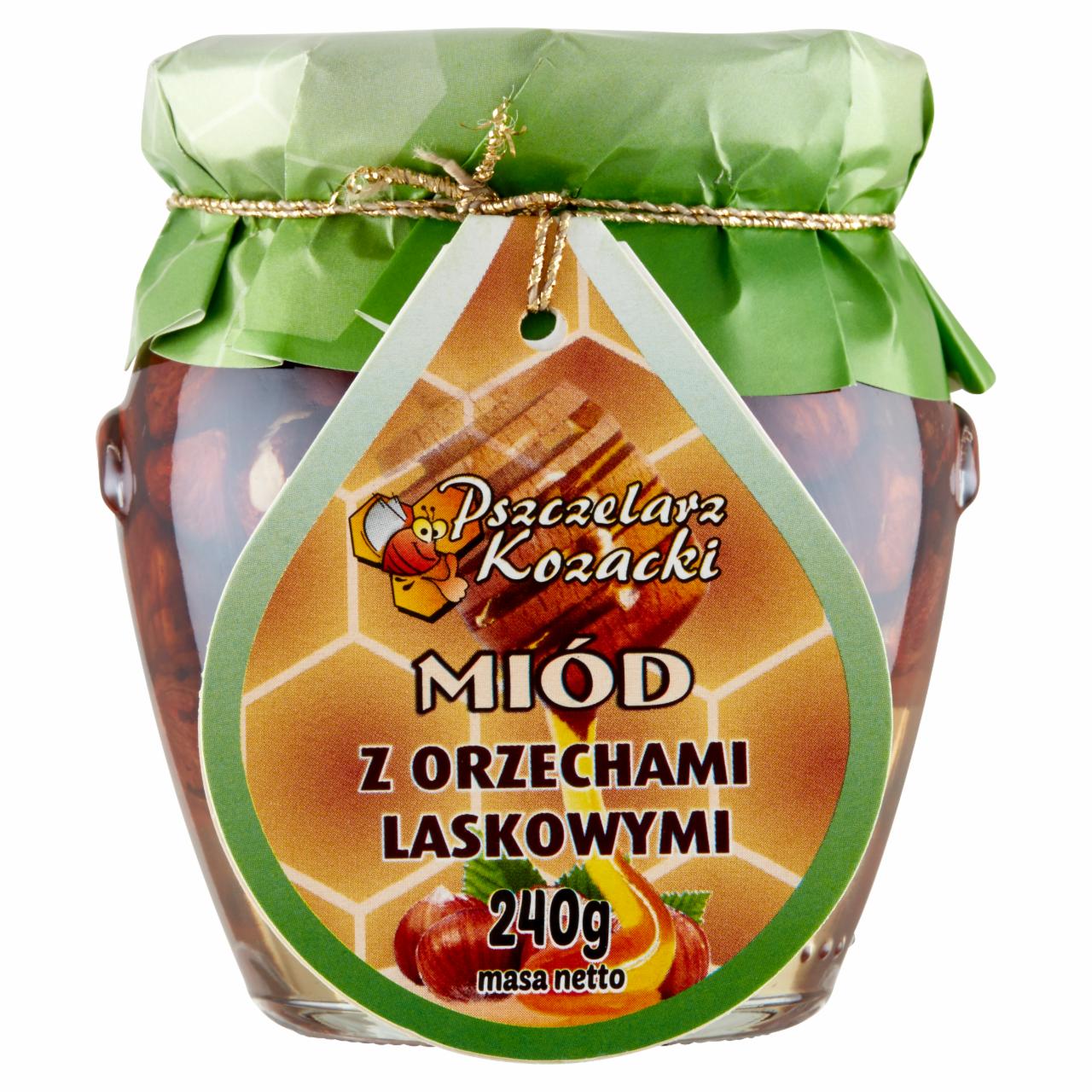 Zdjęcia - Pszczelarz Kozacki Miód z orzechami laskowymi 240 g