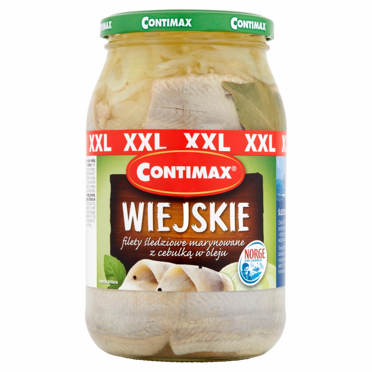 Zdjęcia - Contimax Wiejskie filety śledziowe marynowane z cebulką w oleju XXL 900 g