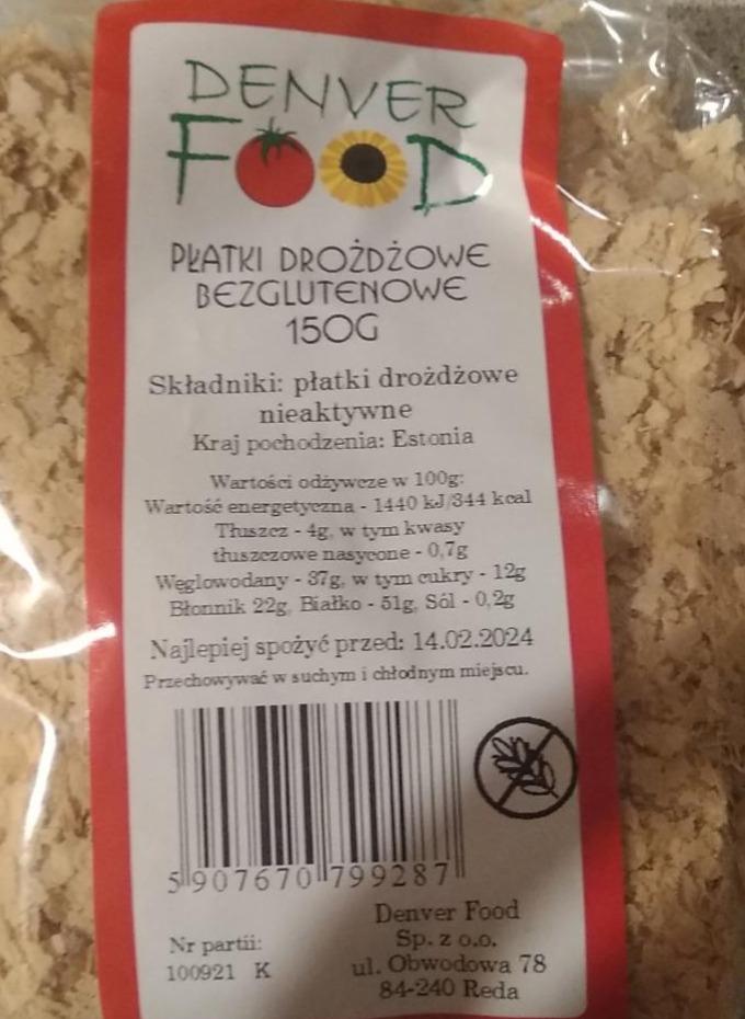 Zdjęcia - Płatki drożdżowe bezglutenowe Denver FOOD