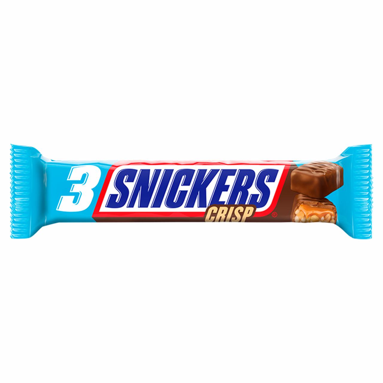 Zdjęcia - Snickers Crisp Baton karmel orzeszki ziemne chrupki ryżowe oblane mleczną czekoladą 60 g (3 x 20 g)