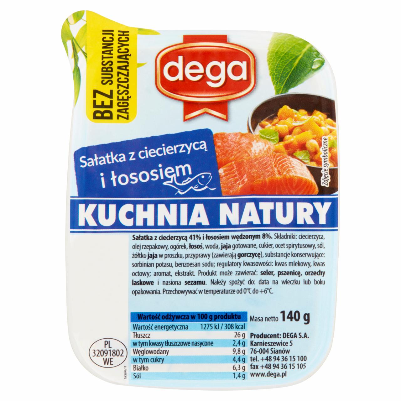 Zdjęcia - Dega Kuchnia Natury Sałatka z ciecierzycą i łososiem 140 g