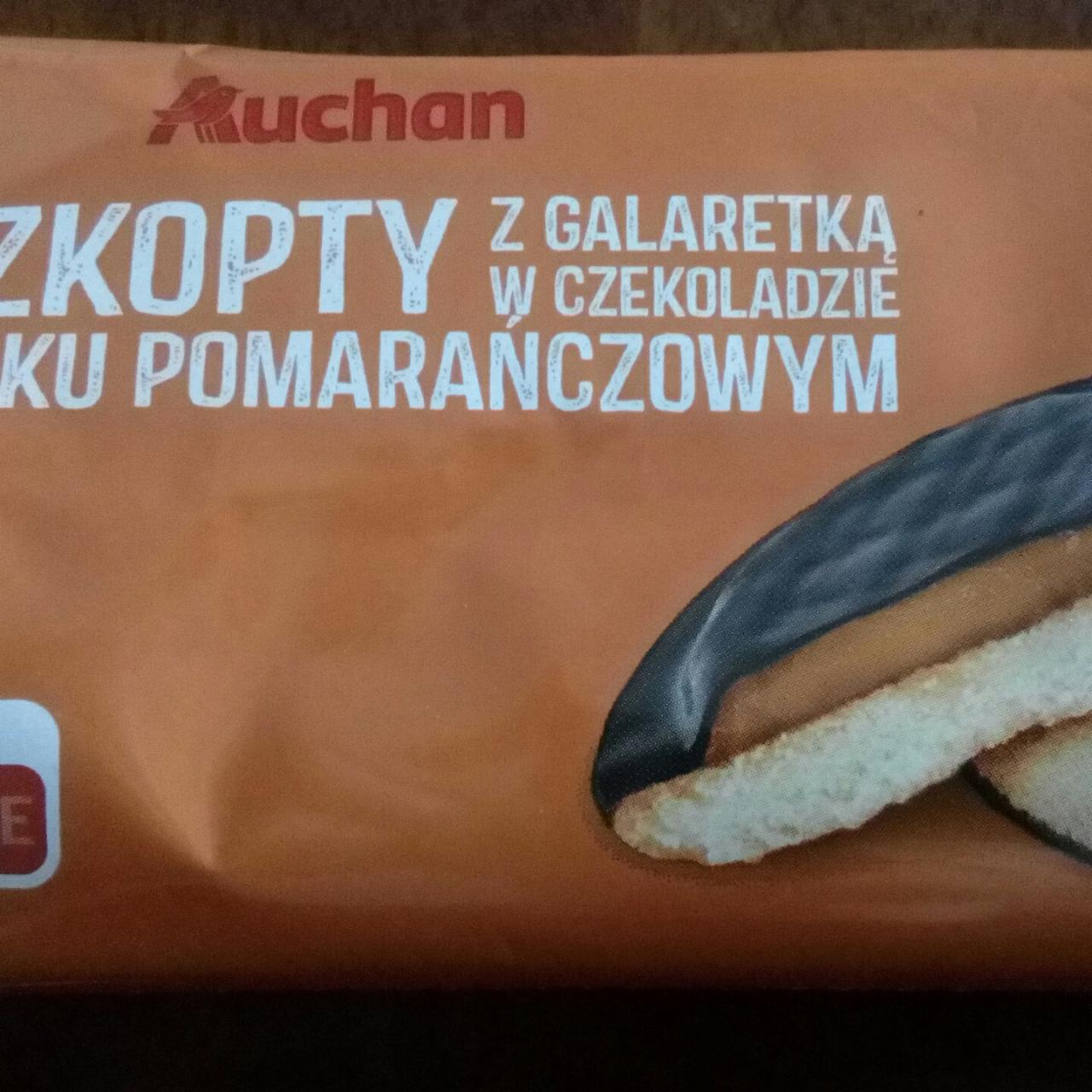 Zdjęcia - Biszkopty z galaretką w czekoladzie o smaku pomarańczowym Auchan