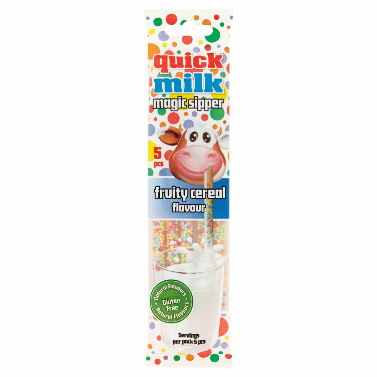 Zdjęcia - Quick Milk Magic Sipper Słomki smakowe do mleka o smaku owoców i płatków zbożowych 30 g (5 x 6 g)