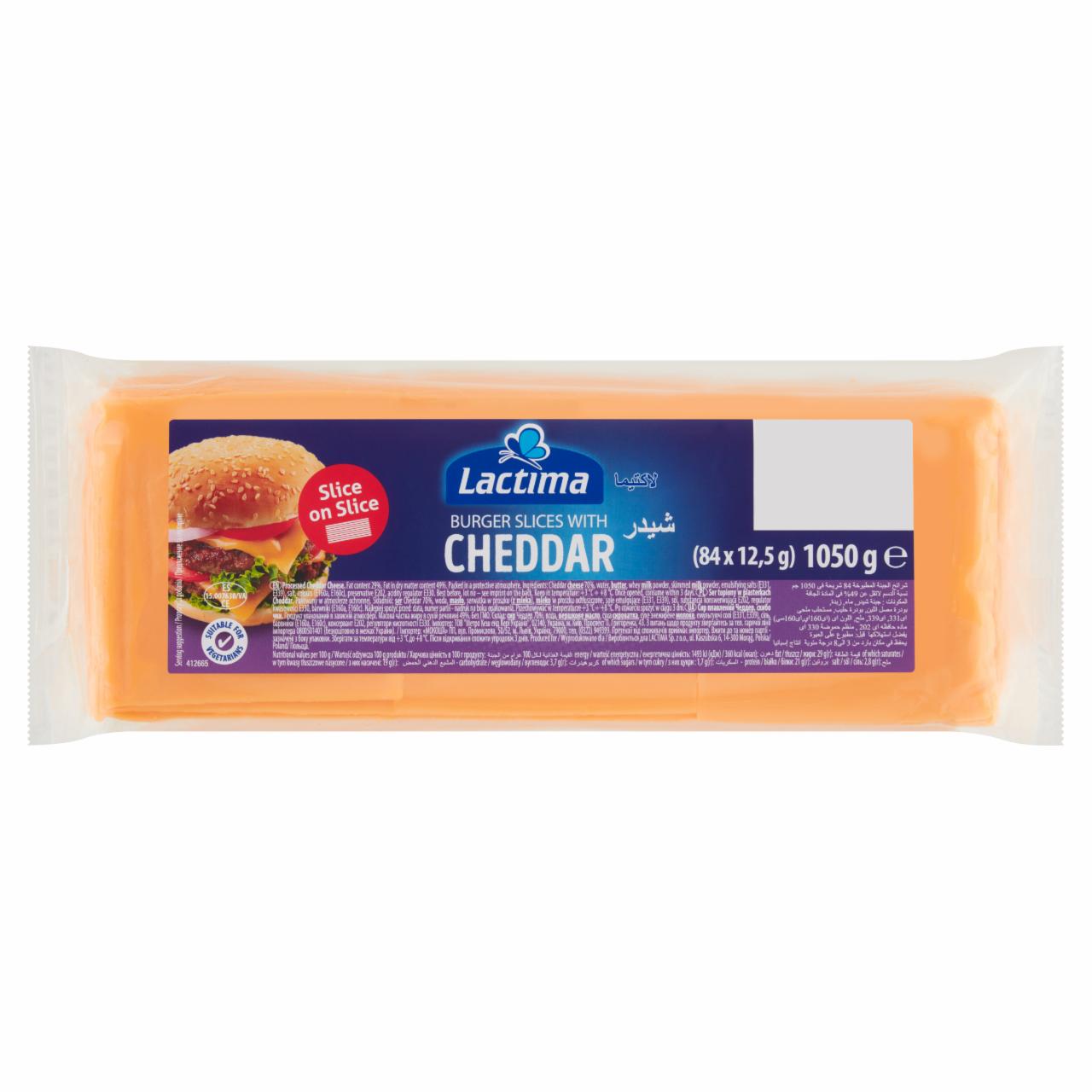 Zdjęcia - Lactima Ser topiony w plasterkach Cheddar 1050 g (84 x 12,5 g)