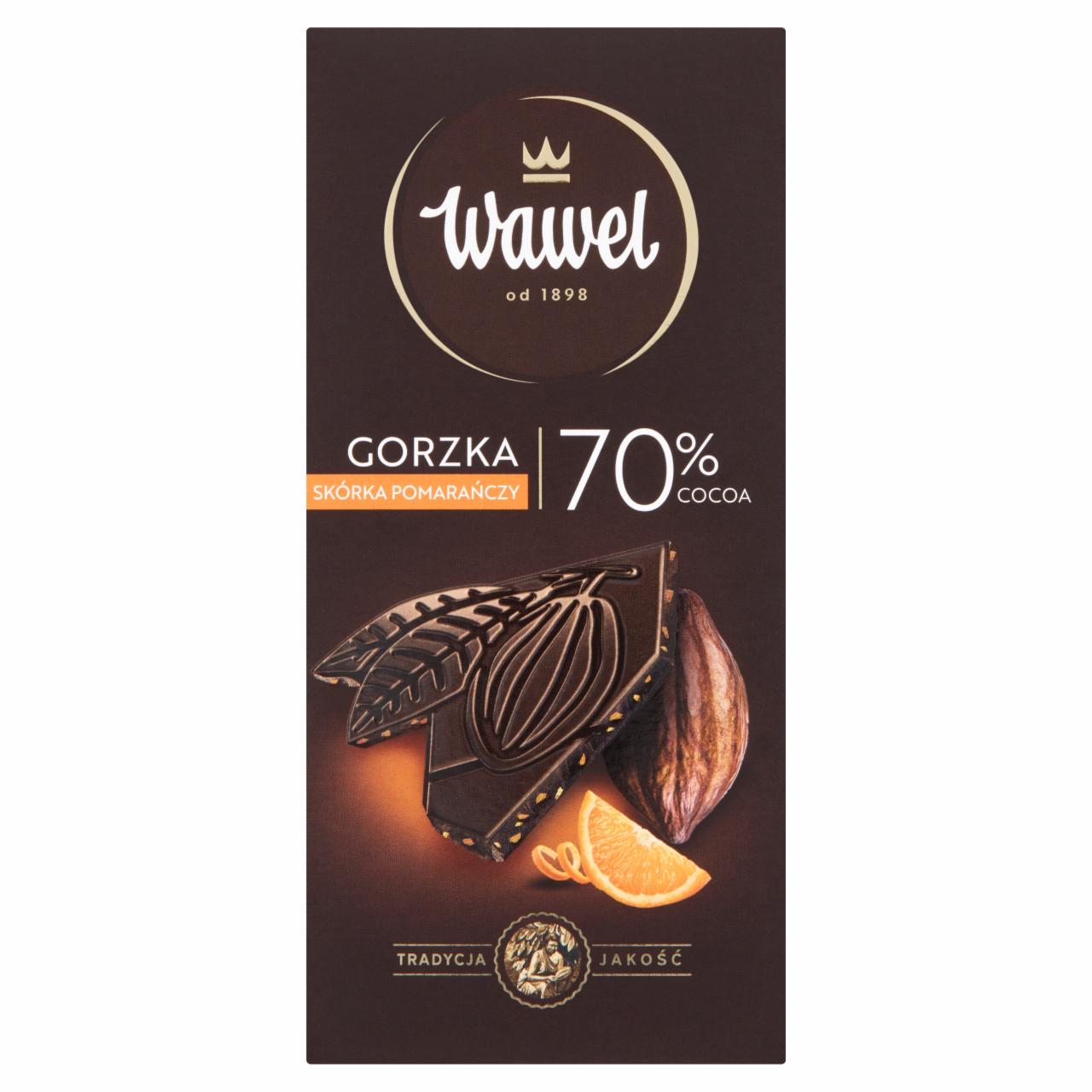 Zdjęcia - Wawel Czekolada gorzka 70 % cocoa skórka pomarańczy 100 g