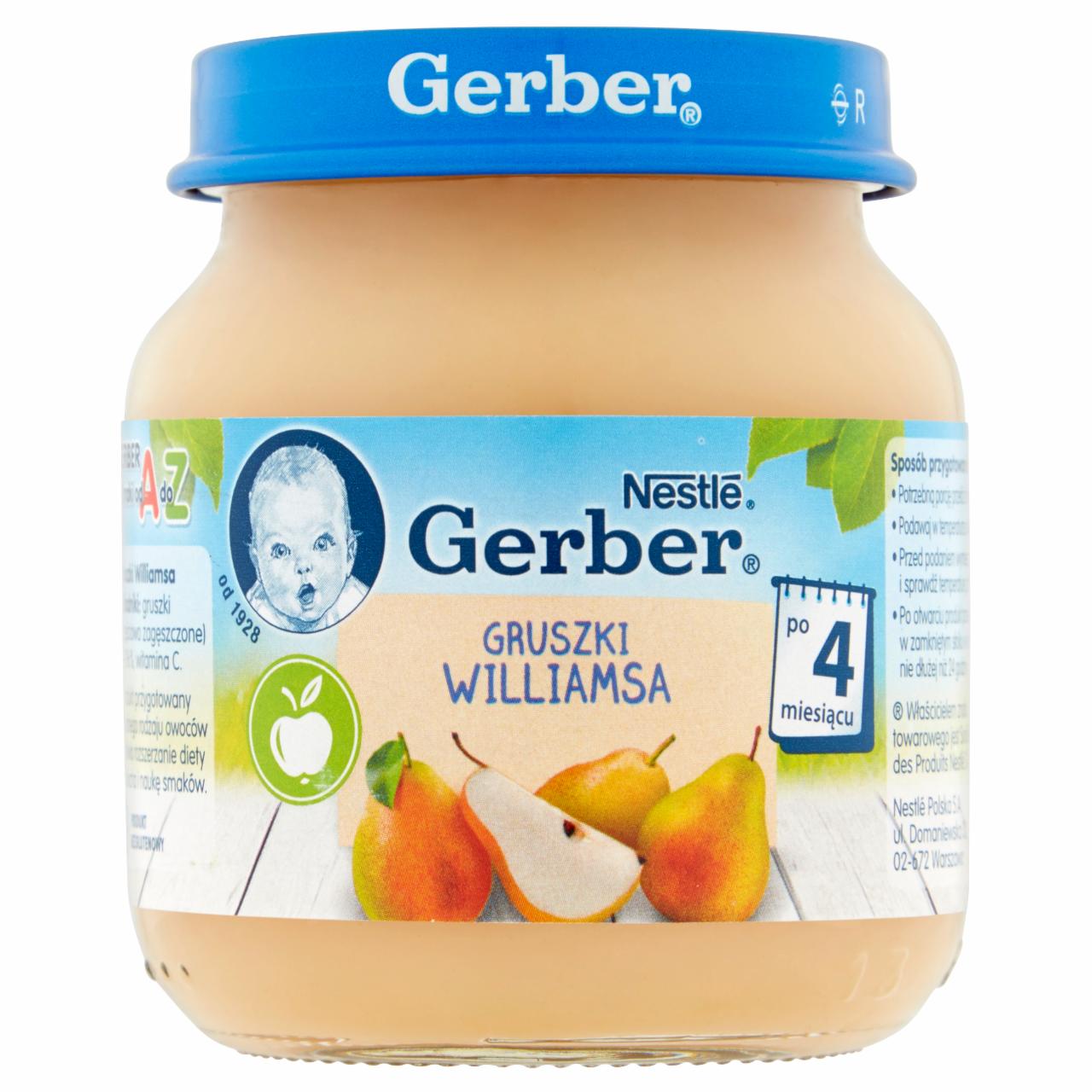 Zdjęcia - Gerber Gruszki Williamsa dla niemowląt po 4. miesiącu 125 g