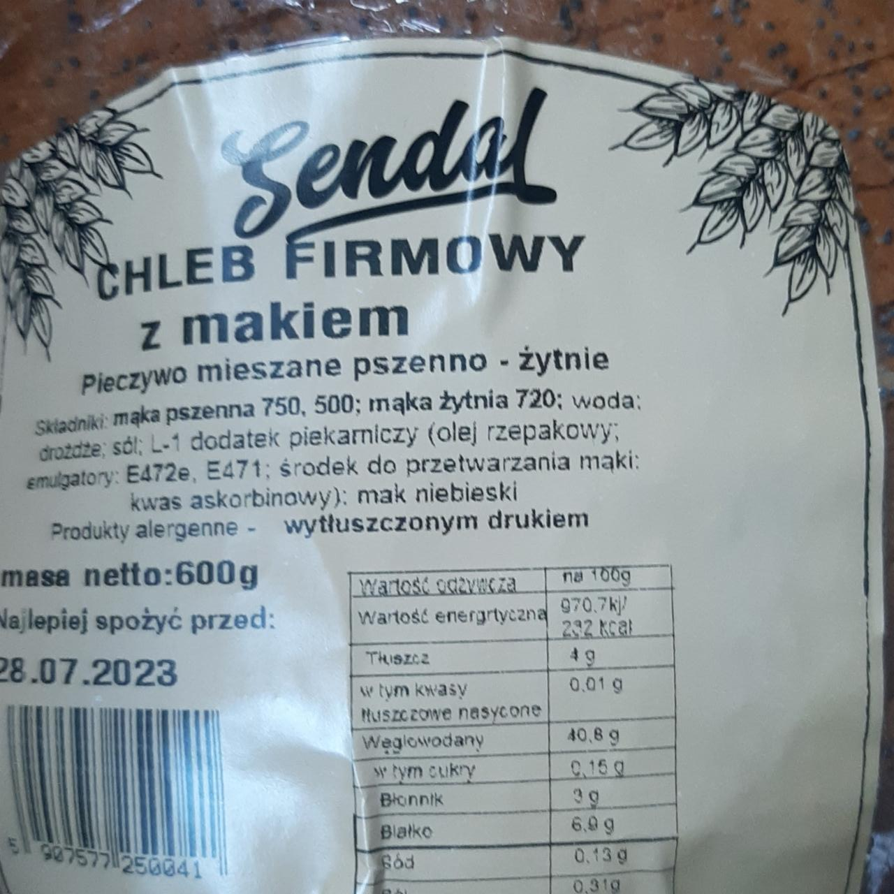 Zdjęcia - Chleb firmowy z makiem Sendal