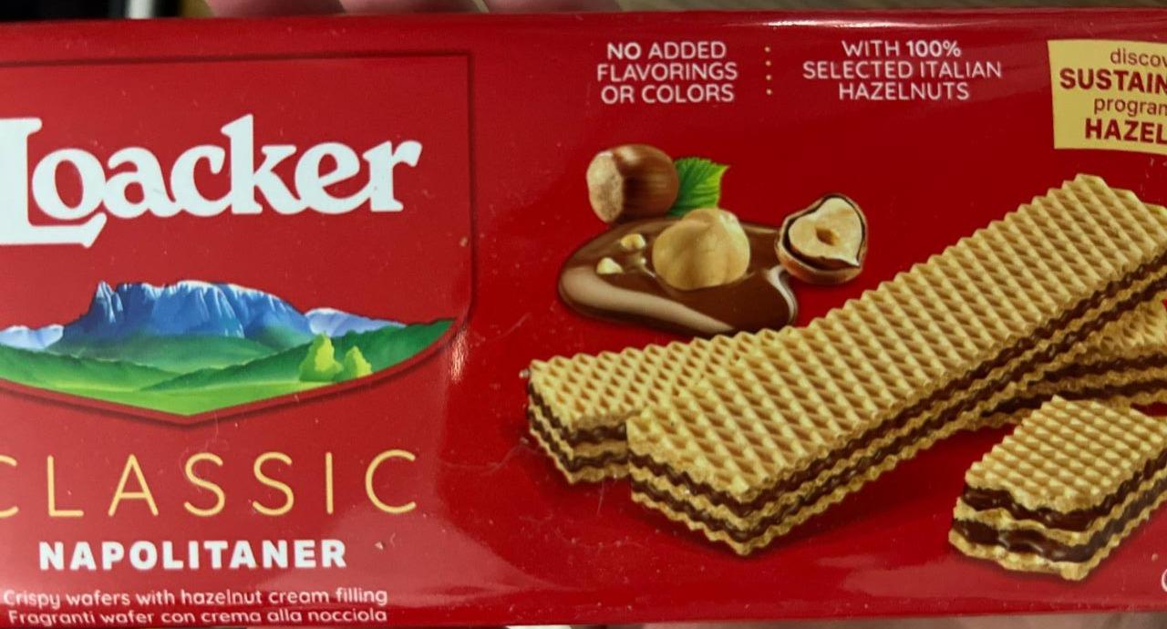 Zdjęcia - Loacker Classic Chrupiące wafle przekładane kremem orzechowym 45 g