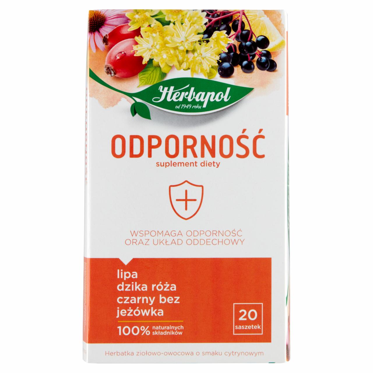 Zdjęcia - Herbapol Odporność Suplement diety herbatka ziołowo-owocowa 40 g (20 x 2 g)