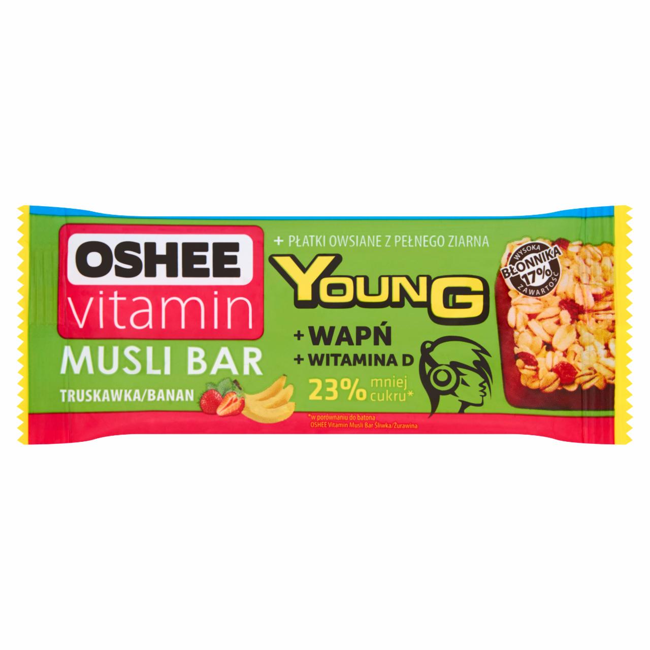 Zdjęcia - Oshee Vitamin Musli Bar Young Truskawka Banan Baton zbożowy 35 g