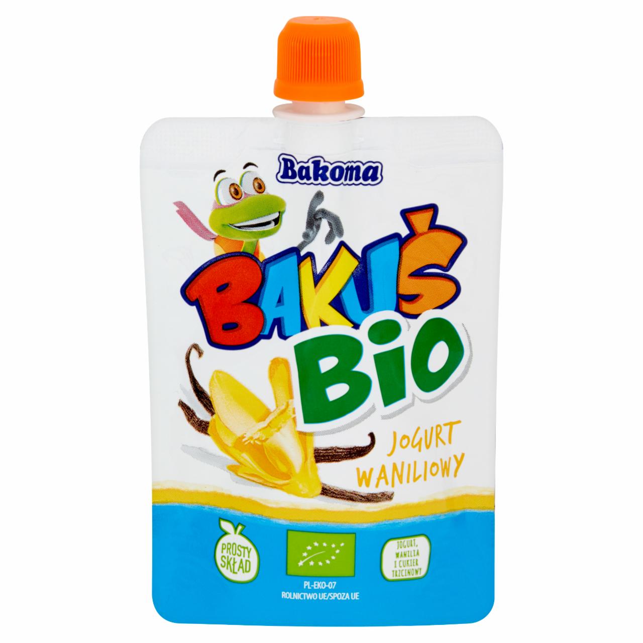 Zdjęcia - Bakoma Bakuś BIO Jogurt waniliowy 80 g