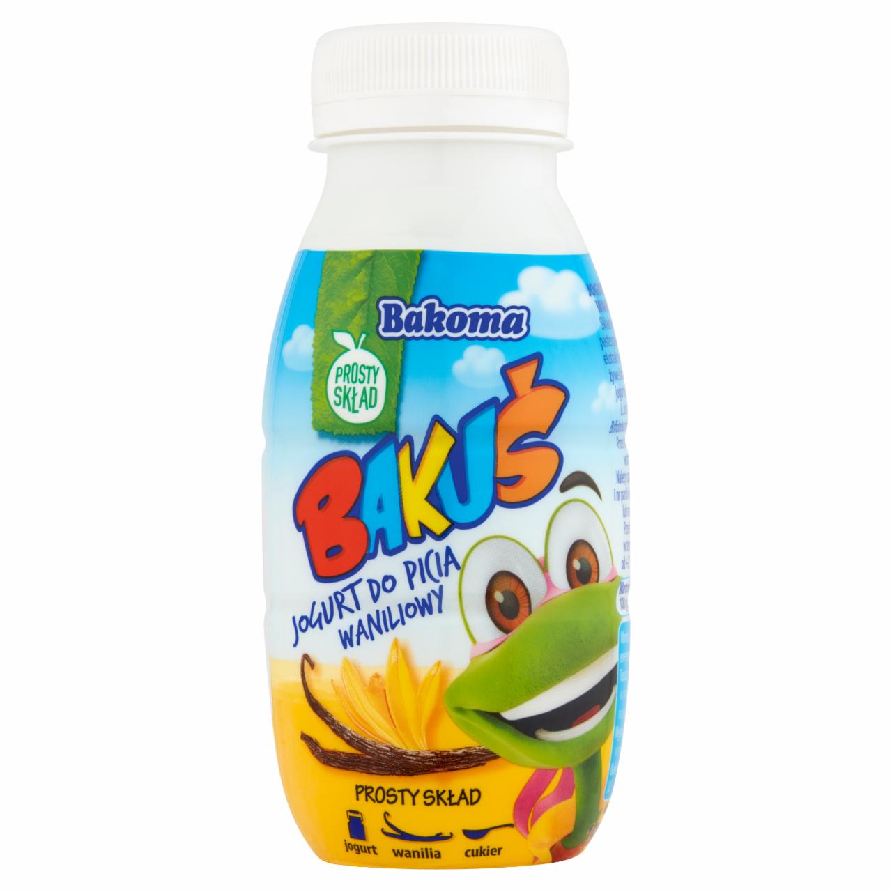 Zdjęcia - Bakoma Bakuś Jogurt do picia waniliowy 190 g