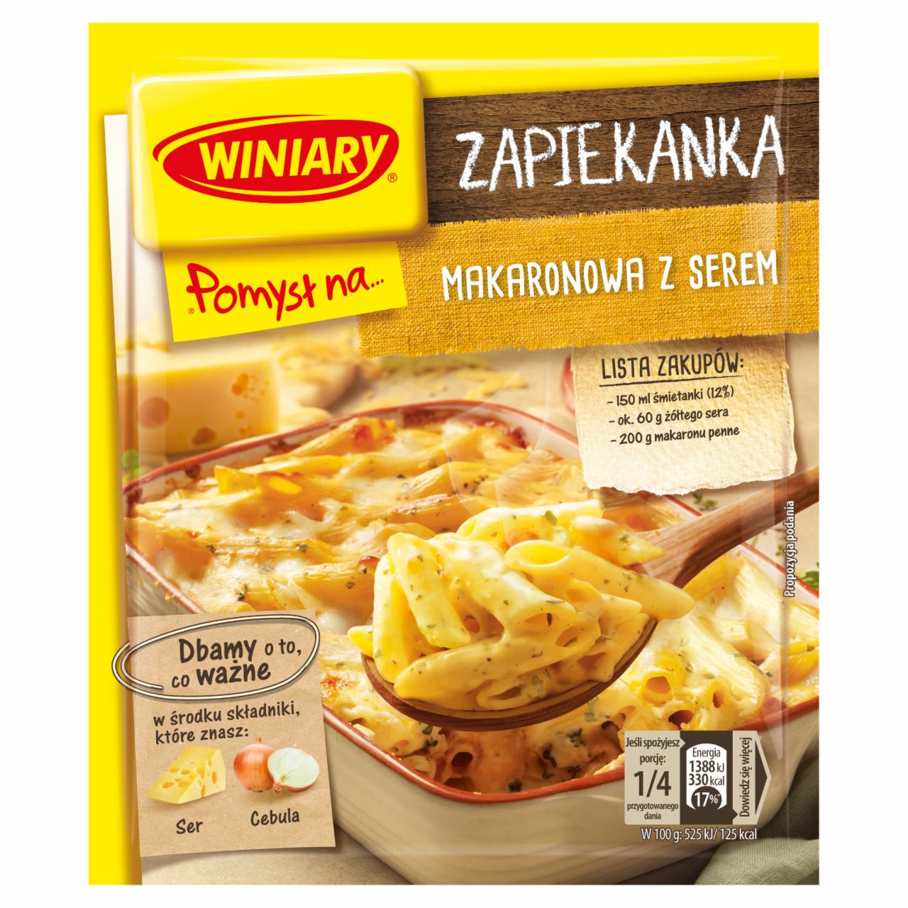 Zdjęcia - Winiary Pomysł na... Zapiekanka makaronowa z serem 47 g