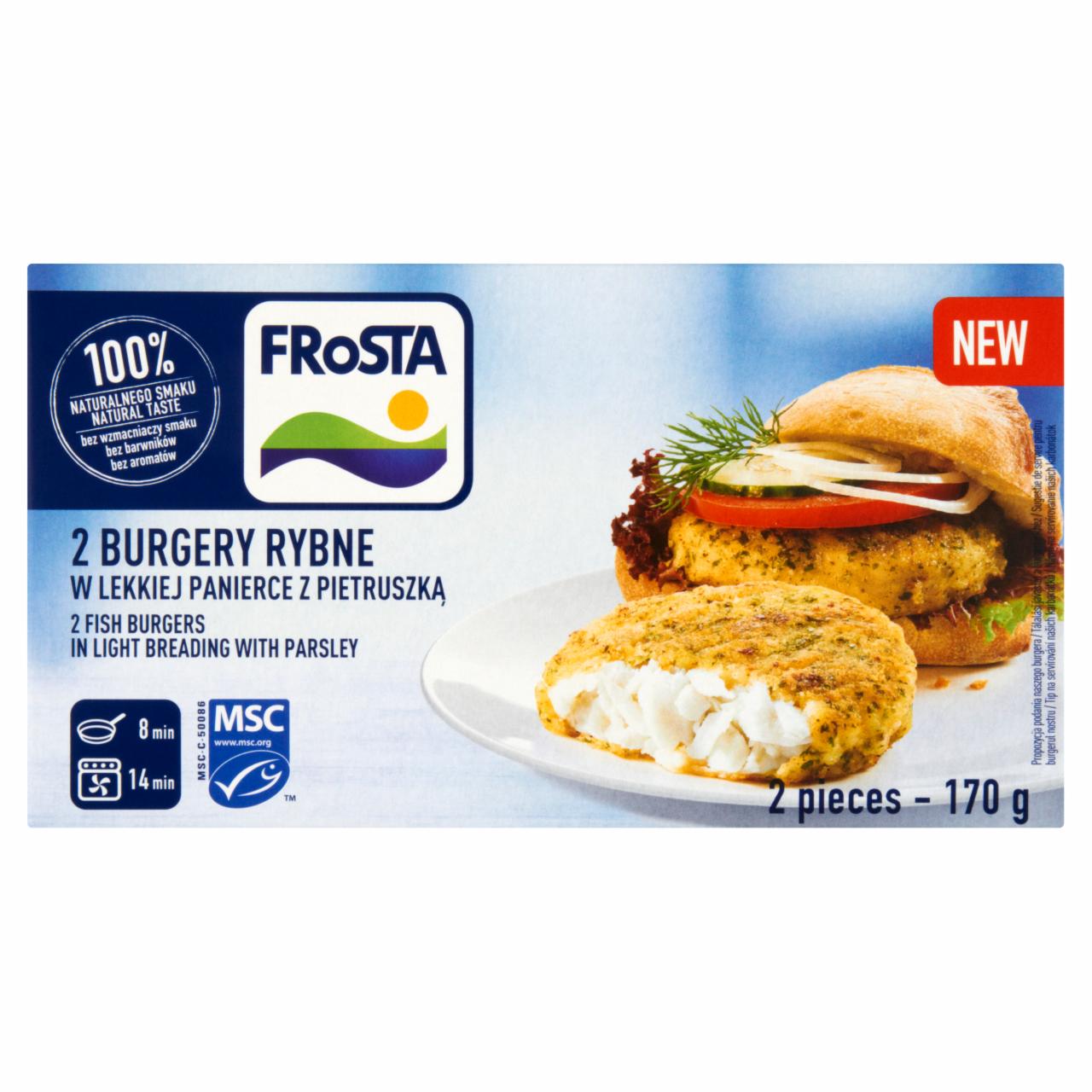 Zdjęcia - FRoSTA Burgery rybne w lekkiej panierce z pietruszką 170 g (2 sztuki)