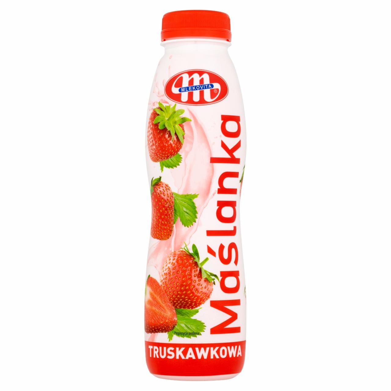 Zdjęcia - Mlekovita Maślanka truskawkowa 400 g