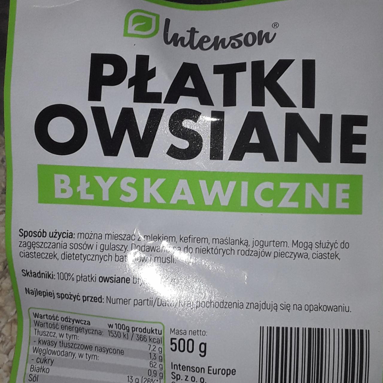 Zdjęcia - platki owsiane intenson błyskawiczne