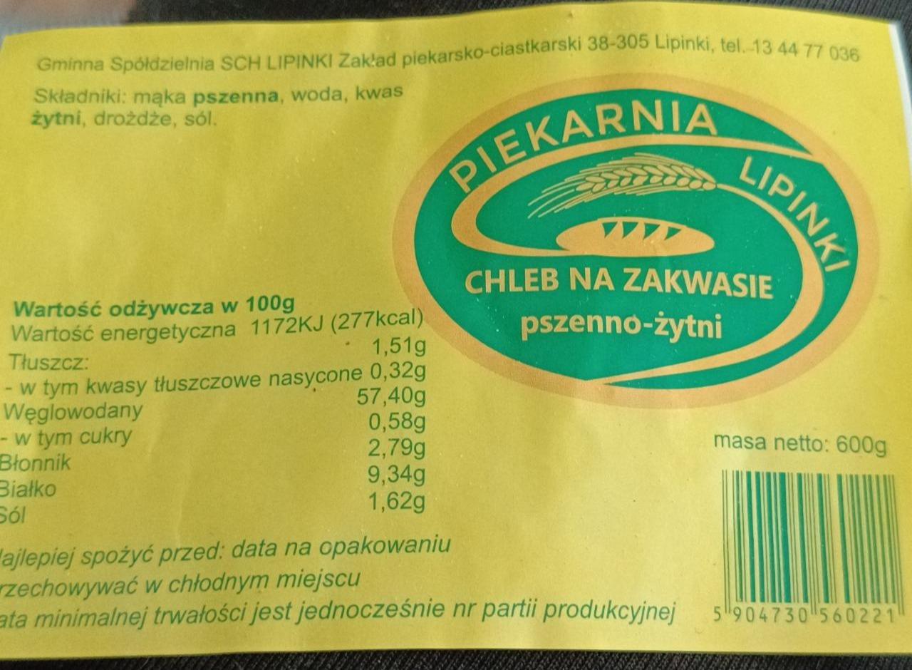 Zdjęcia - Chleb na zakwasie pszenno żytni Piekarnia Lipinki