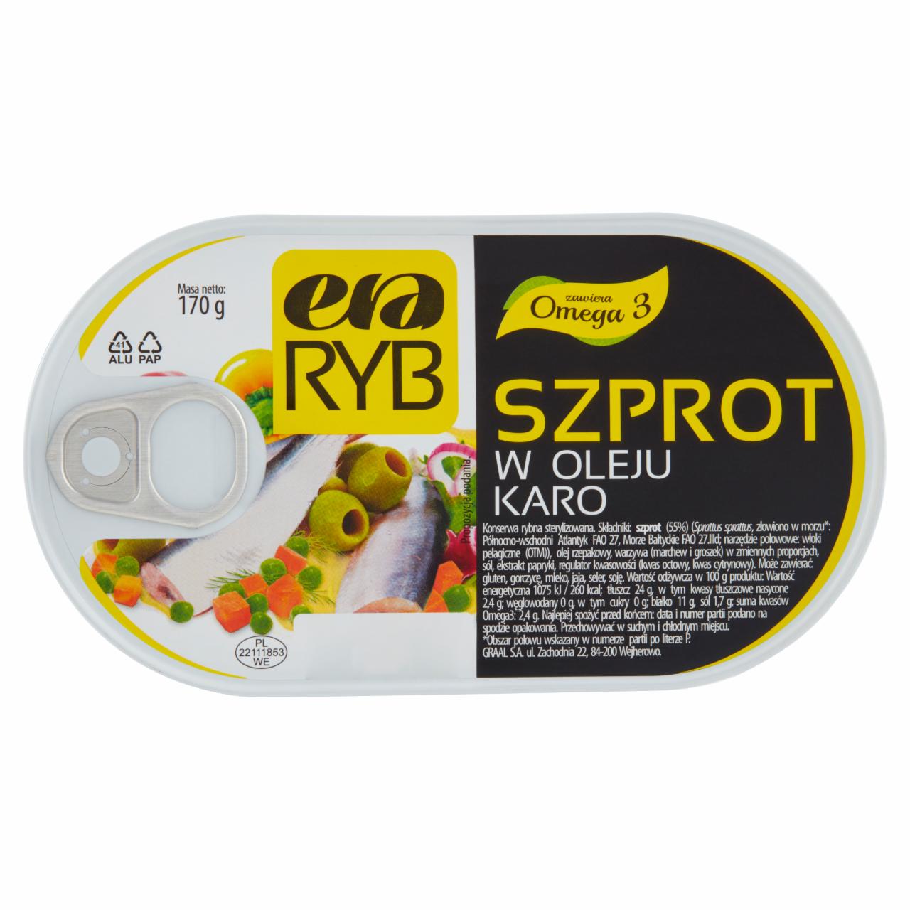 Zdjęcia - Era Ryb Szprot w oleju karo 170 g