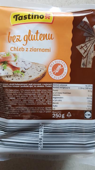 Zdjęcia - Chleb z ziarnami bez glutenu Tastino