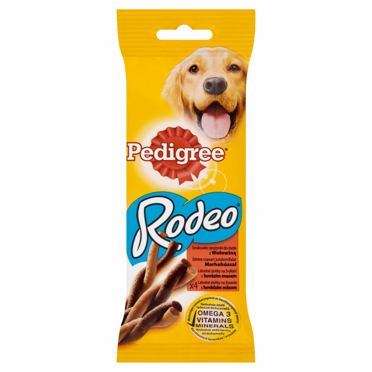 Zdjęcia - Pedigree Rodeo Smakowite sprężynki do żucia z wołowiną Karma uzupełniająca 70 g (4 sztuki)