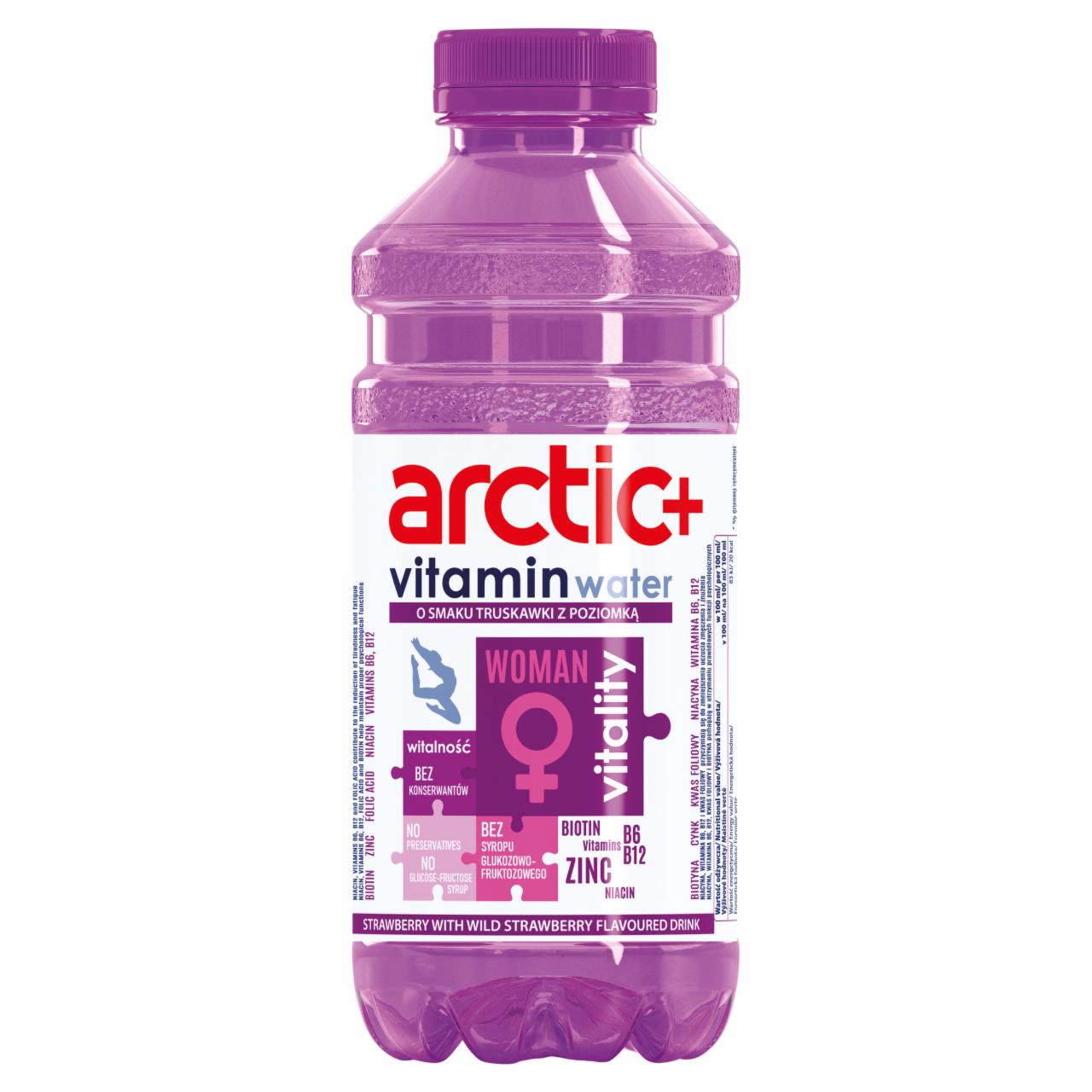 Zdjęcia - Arctic+ Vitamin Water Napój niegazowany o smaku truskawki z poziomką 600 ml