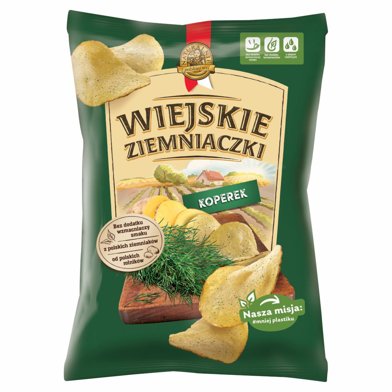 Zdjęcia - Wiejskie Ziemniaczki Chipsy ziemniaczane koperek 130 g 