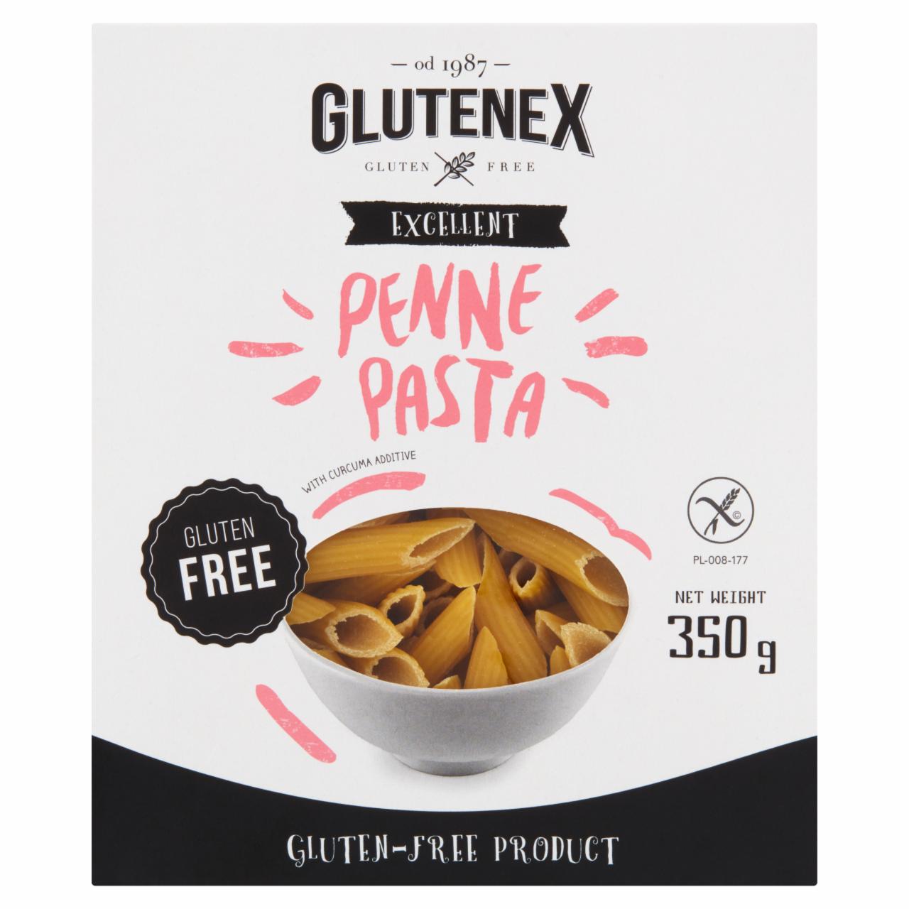 Zdjęcia - Glutenex Makaron penne z dodatkiem kurkumy 350 g