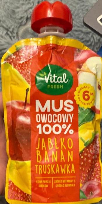 Zdjęcia - Mus owocowy 100% Jabłko Banan Truskawka Vital Fresh