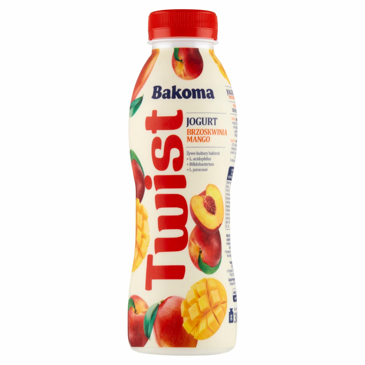 Zdjęcia - Bakoma Twist Jogurt brzoskwinia-mango 370 g