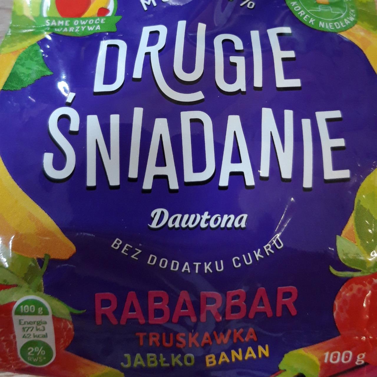 Zdjęcia - Mus 100% Drugie Śniadanie bez dodatku cukru rabarbar truskawka jablko banan