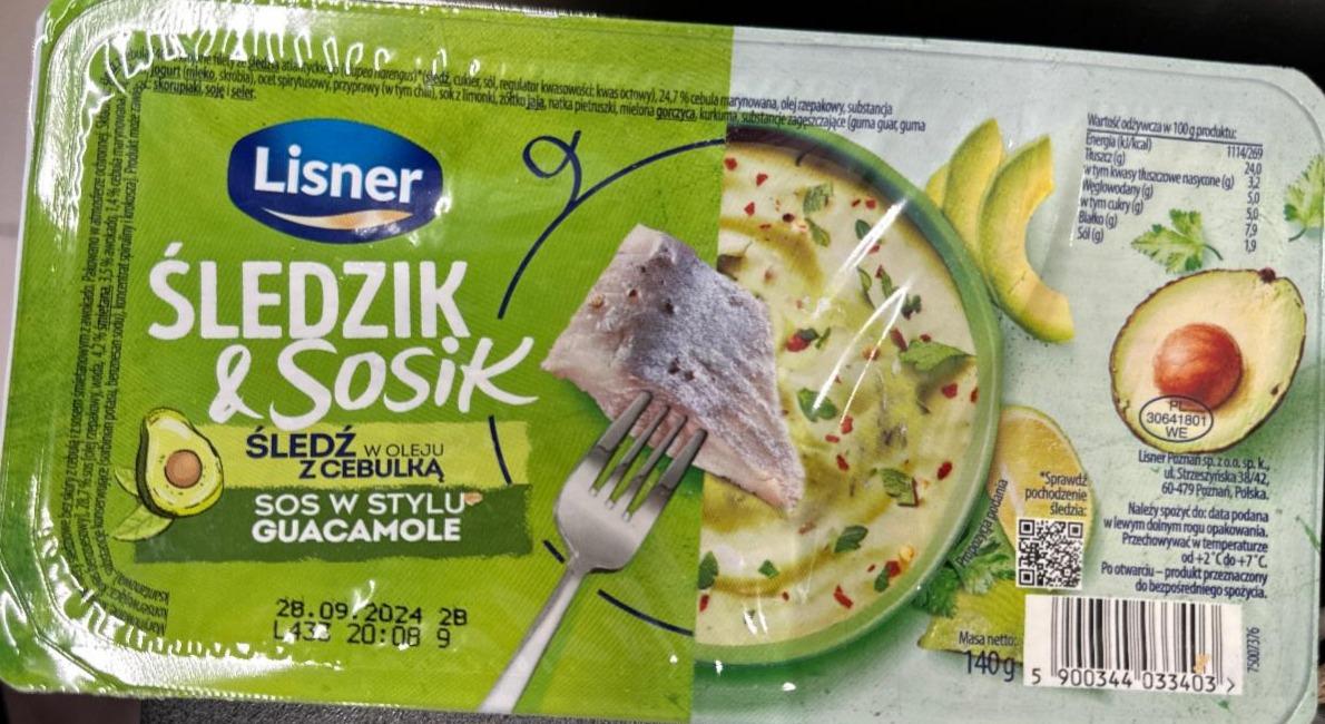 Zdjęcia - Śledzik & sosik śledź w oleju z cebulką sos w stylu guacamole Lisner