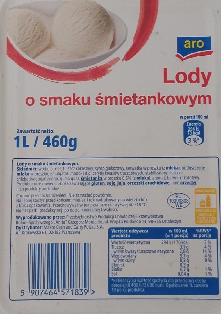 Zdjęcia - Lody o smaku śmietankowym Aro