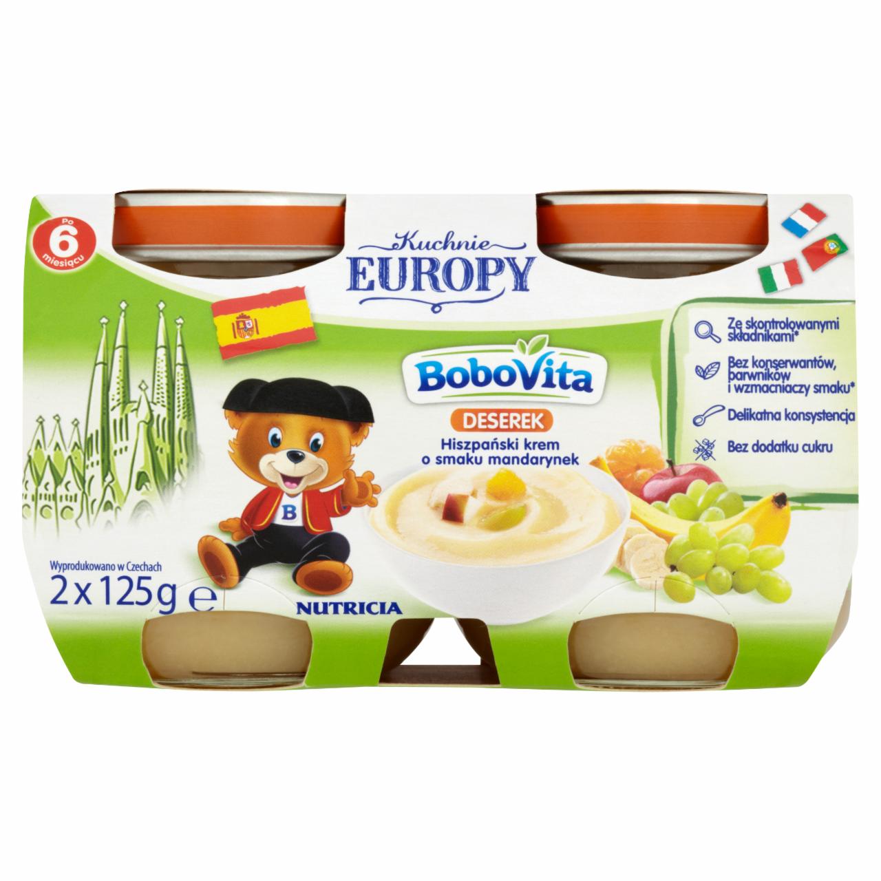 Zdjęcia - BoboVita Kuchnie Europy Deserek Hiszpański krem o smaku mandarynek po 6 miesiącu 2 x 125 g