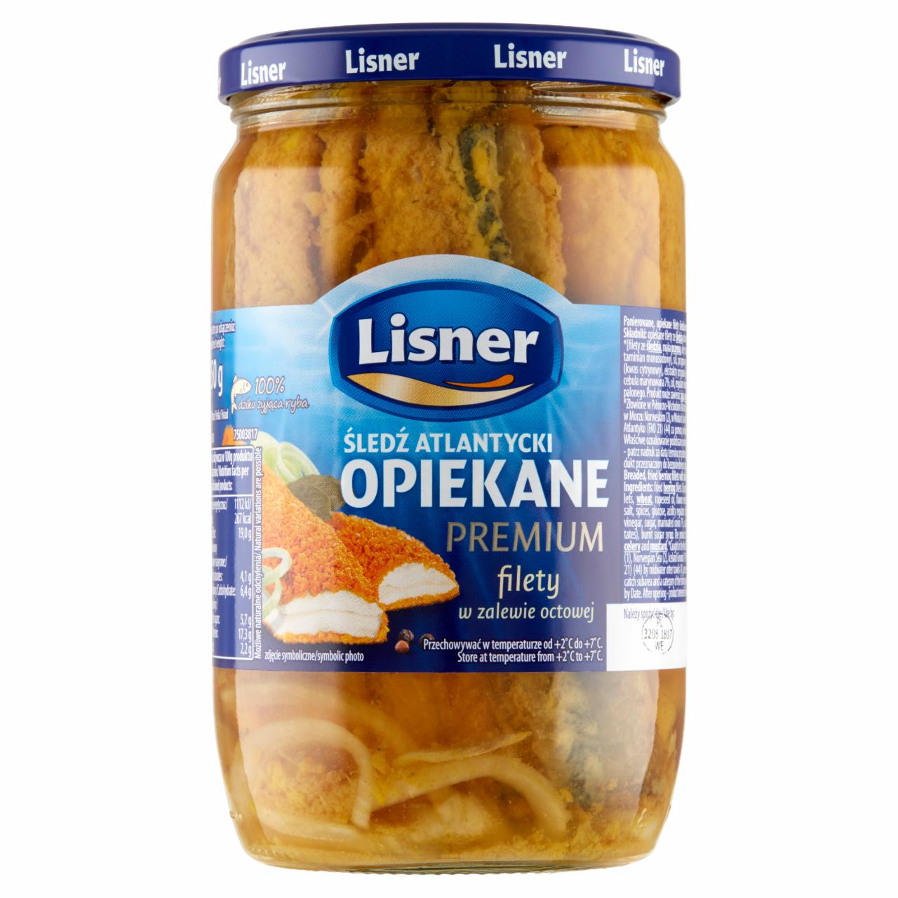 Zdjęcia - Lisner Śledź atlantycki Opiekane premium filety w zalewie octowej 700 g