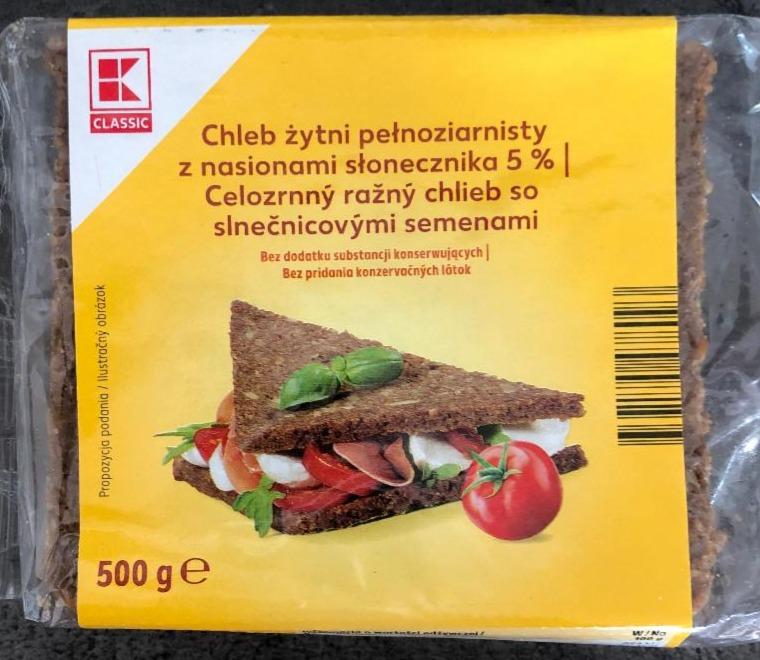 Zdjęcia - chleb żytni pełnoziarnisty z pestkami słonecznika 5% K-classic