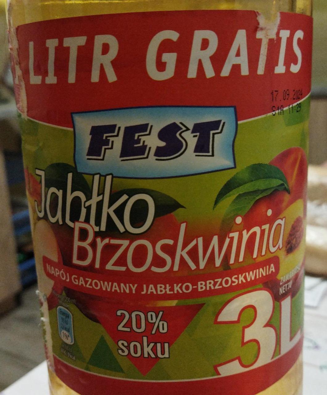 Zdjęcia - Napój gazowany 20% soku jabłko-brzoskwinia Fest