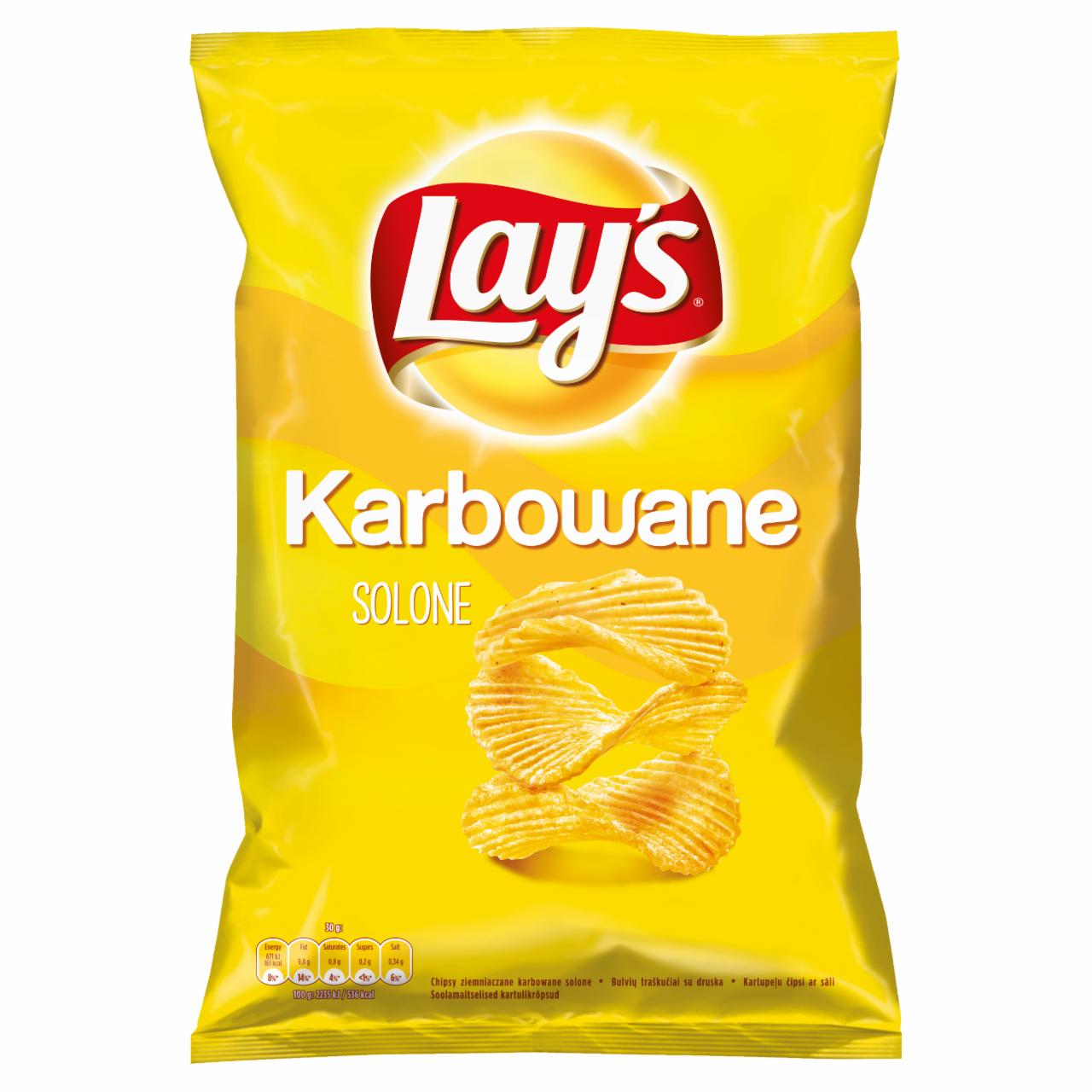 Zdjęcia - Chipsy ziemniaczane karbowane solone 130 g Lay's