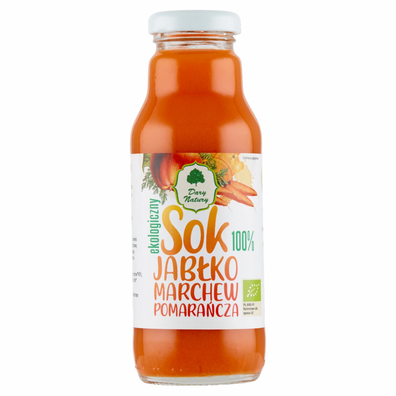 Zdjęcia - Dary Natury Ekologiczny sok 100 % jabłko marchew pomarańcza 270 ml