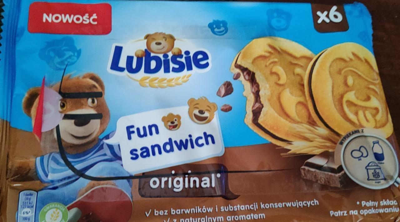 Zdjęcia - Lubisie Fun Sandwich Original Ciastka biszkoptowe przekładane nadzieniem kakaowym 180 g (6 sztuk)