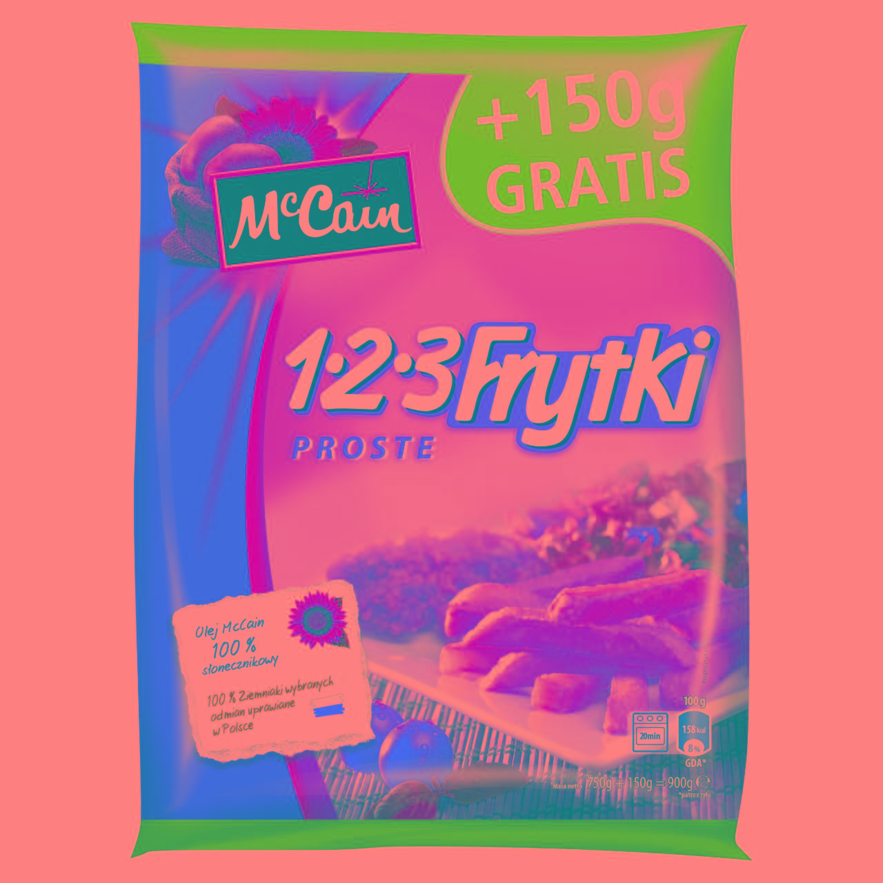 Zdjęcia - McCain 1.2.3 Frytki proste 900 g