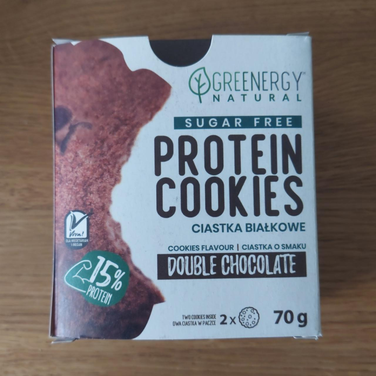 Zdjęcia - Protein cookie double chocolate sugar free Greenergy