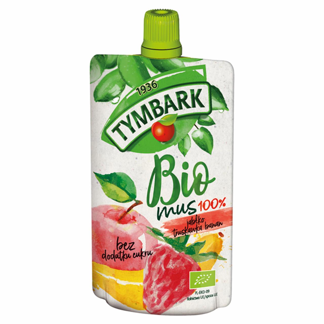 Zdjęcia - Tymbark Bio mus 100% jabłko truskawka banan 100 g