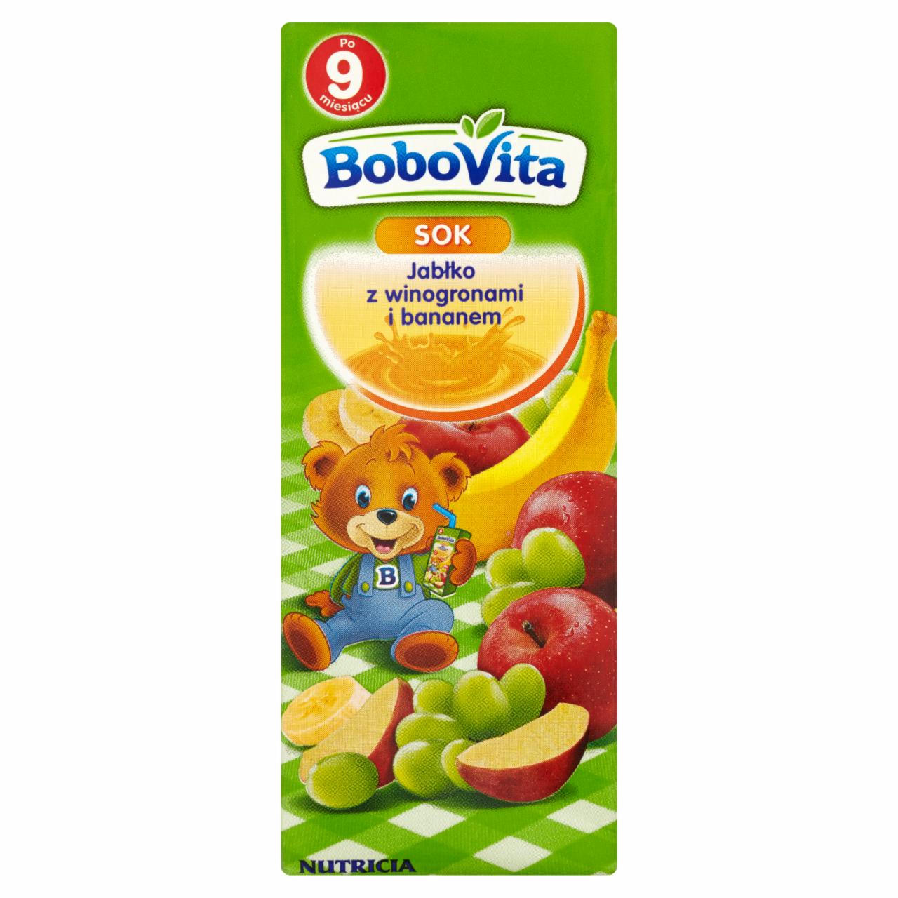 Zdjęcia - BoboVita Sok jabłko z winogronami i bananem po 9 miesiącu 200 ml